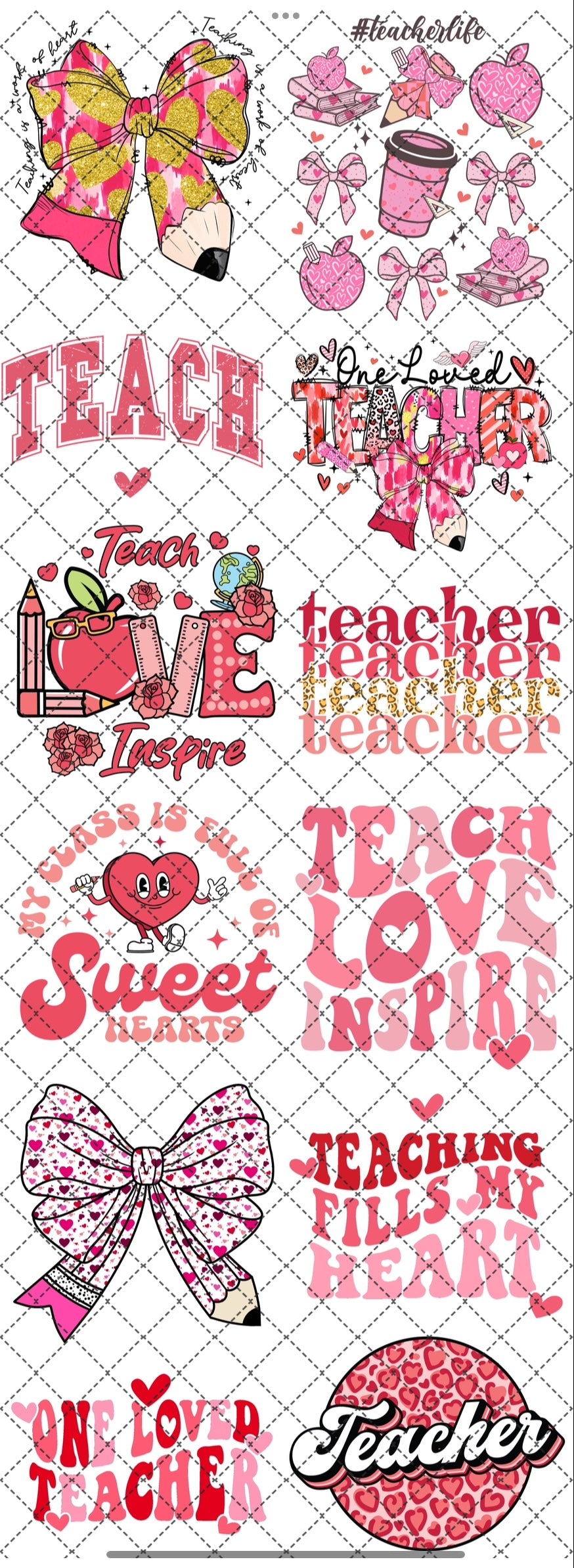 Valentines Day 60” Gang Sheet - Teacher