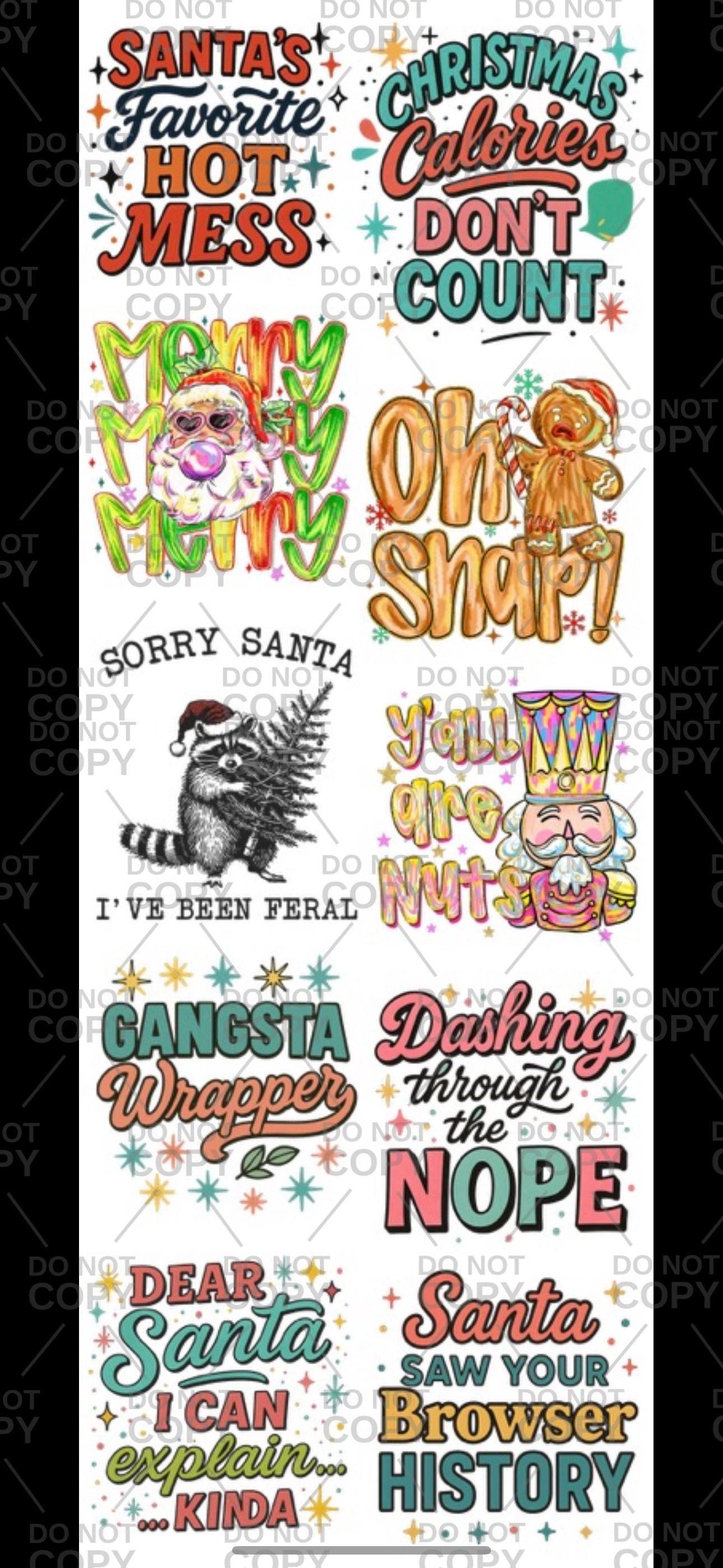 Christmas 60” Gang Sheet - Funny