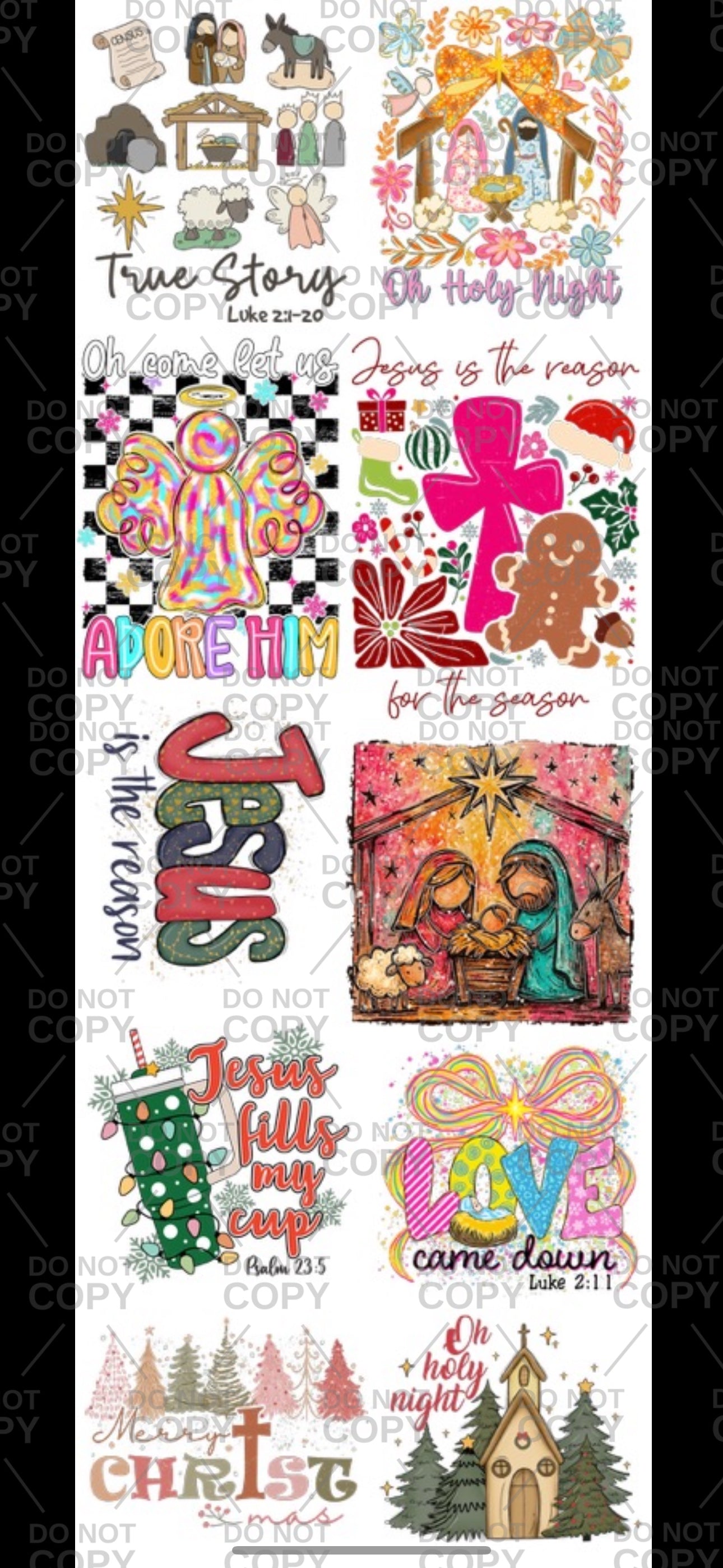 Christmas 60” Gang Sheet - Religious