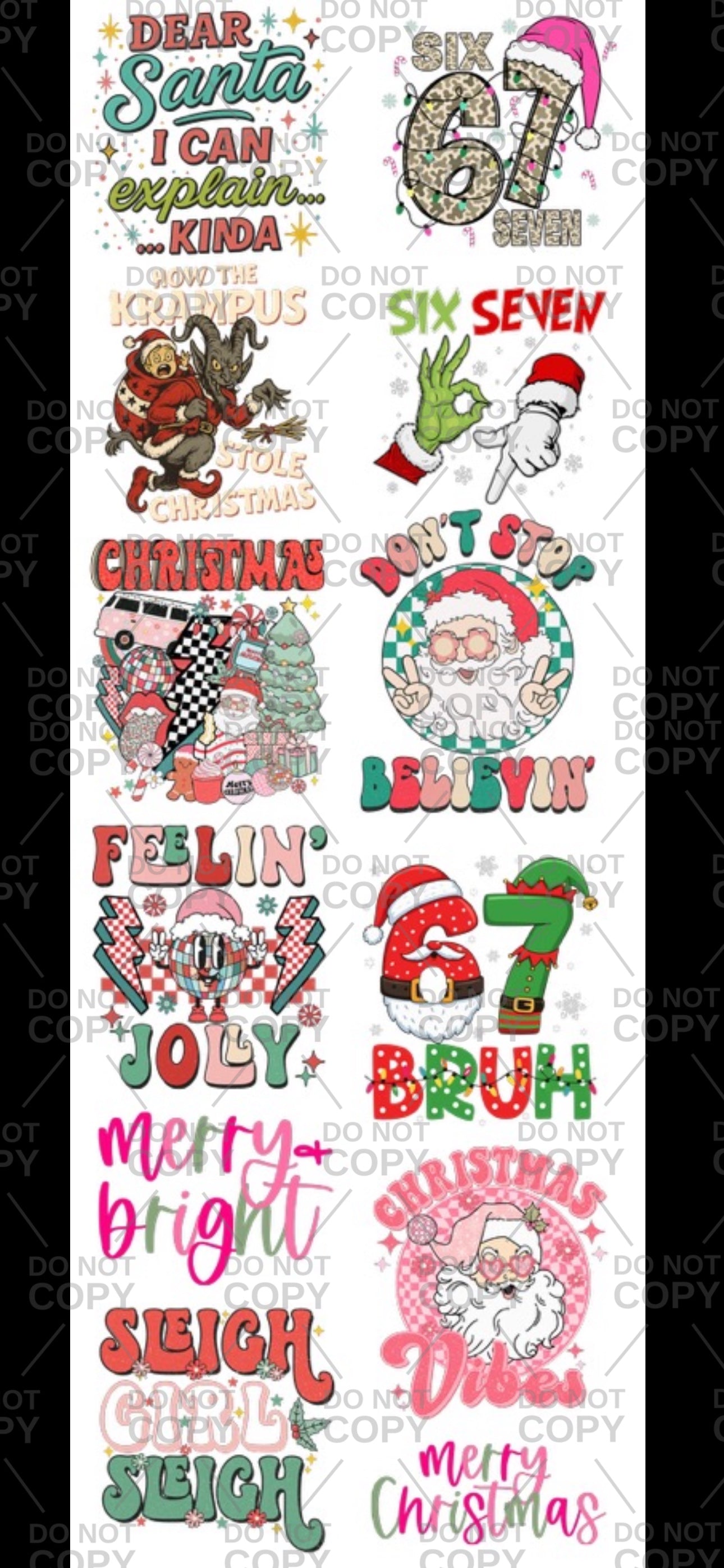 Christmas 60” Gang Sheet - Kids