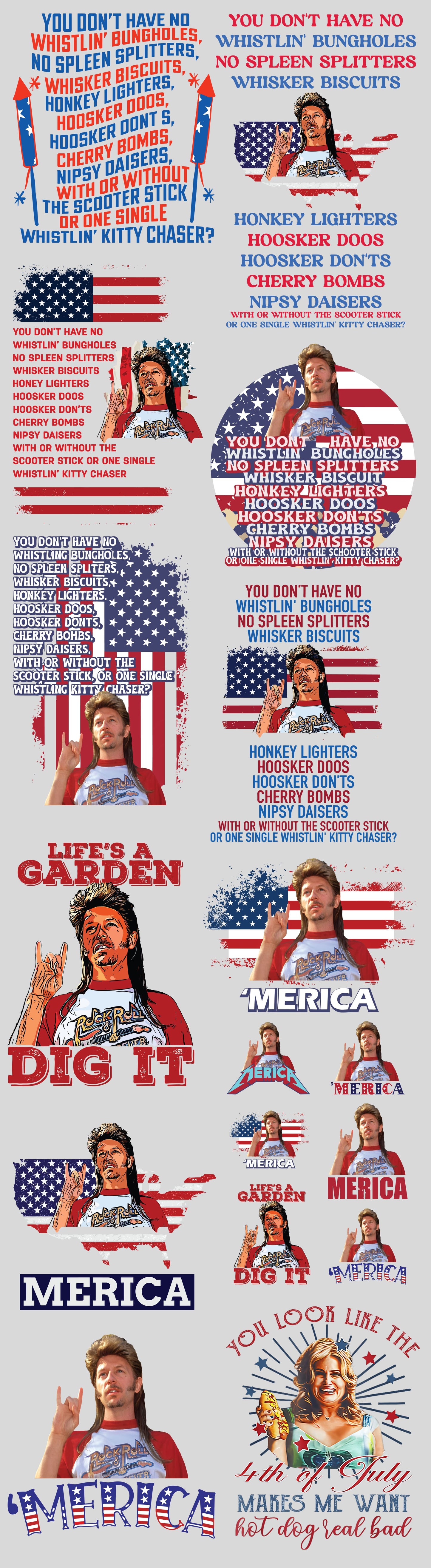 DTF Transfer Gang Sheet - 4th of July - Joe Dirt