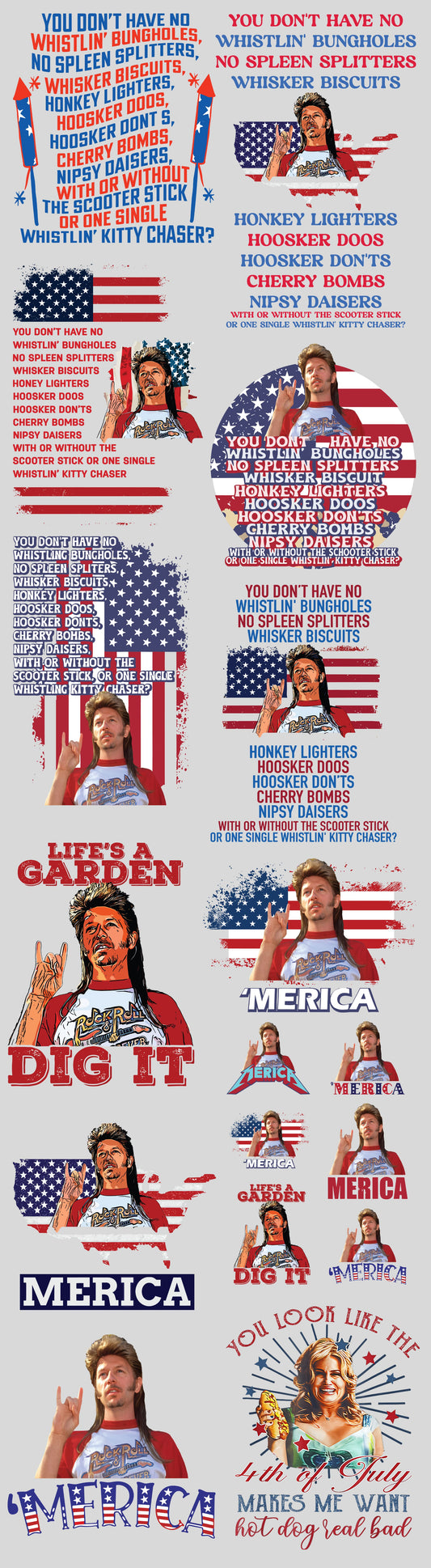 DTF Transfer Gang Sheet - 4th of July - Joe Dirt